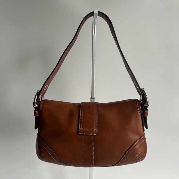 Coach Soho Flap Brown Leather Shoulder Bag Excellent F10188